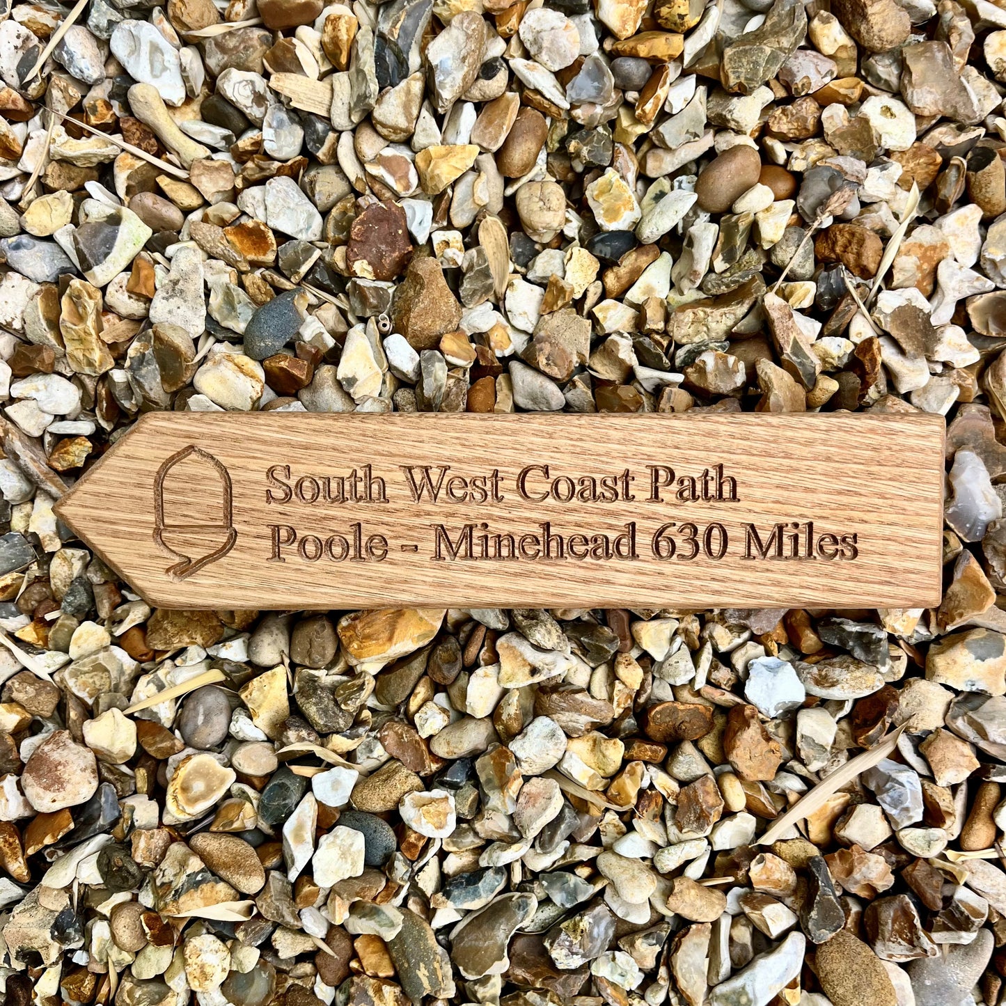 LARGE Solid Oak Finger Post - Poole to Minehead