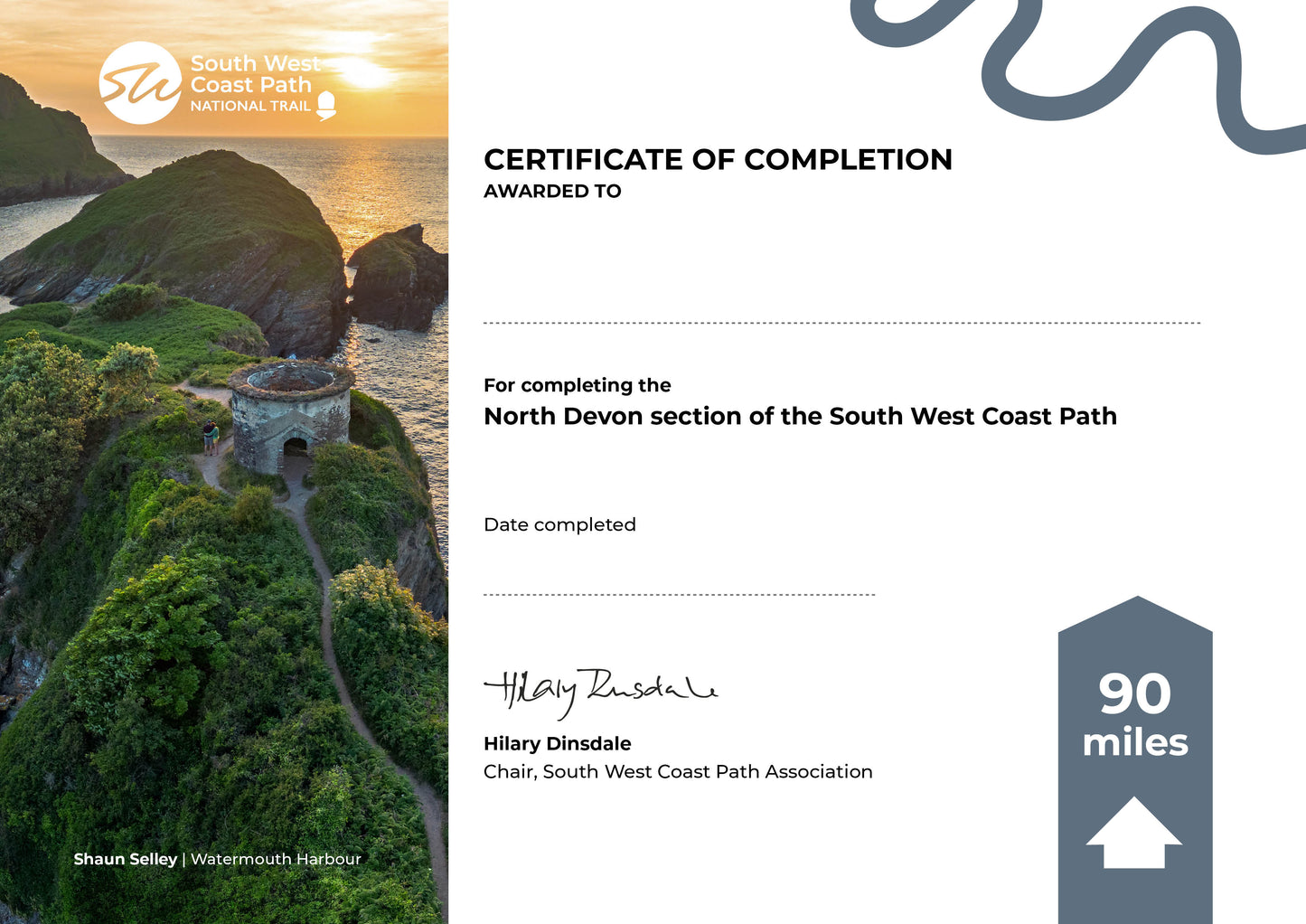 NORTH DEVON Completion Certificate