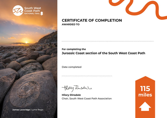 JURASSIC COAST Completion Certificate
