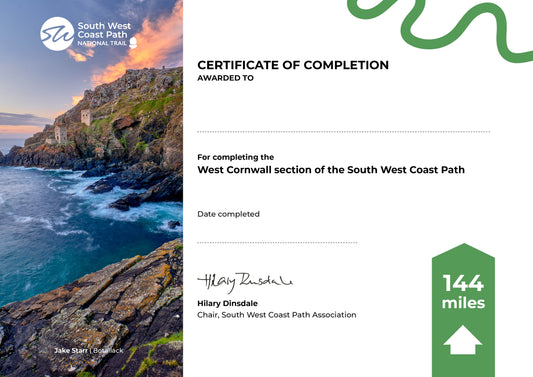 WEST CORNWALL Completion Certificate