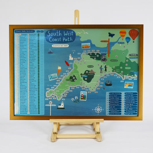 Scratch-Off Coast Path Map Poster