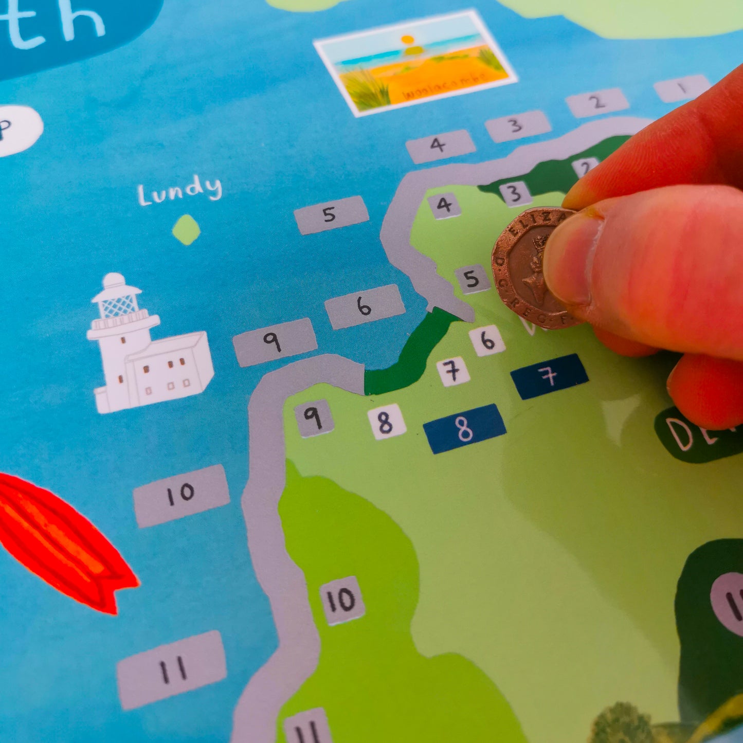Scratch-Off Coast Path Map Poster