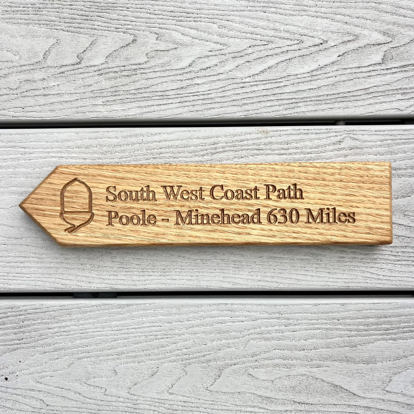 LARGE Solid Oak Finger Post - Poole to Minehead