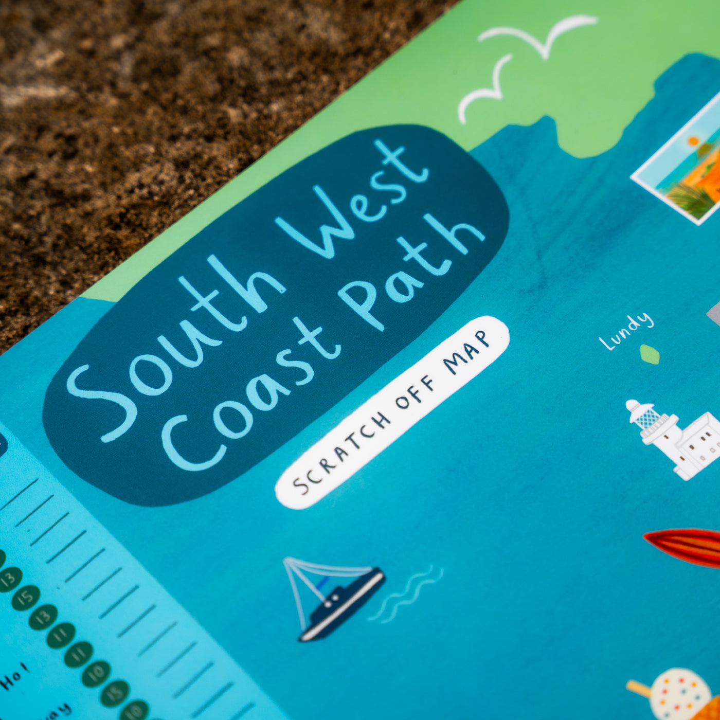Scratch-Off Coast Path Map Poster