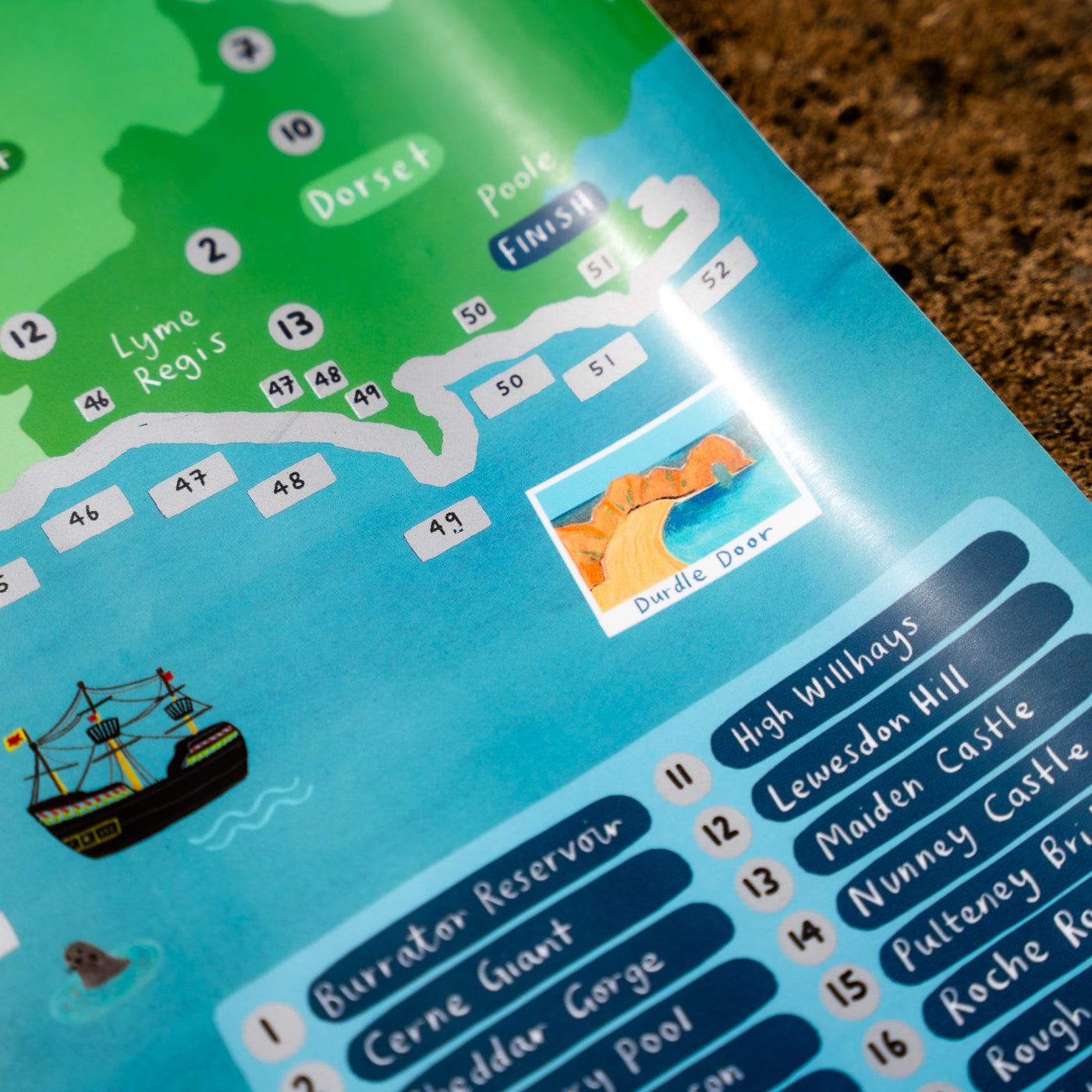 Scratch-Off Coast Path Map Poster