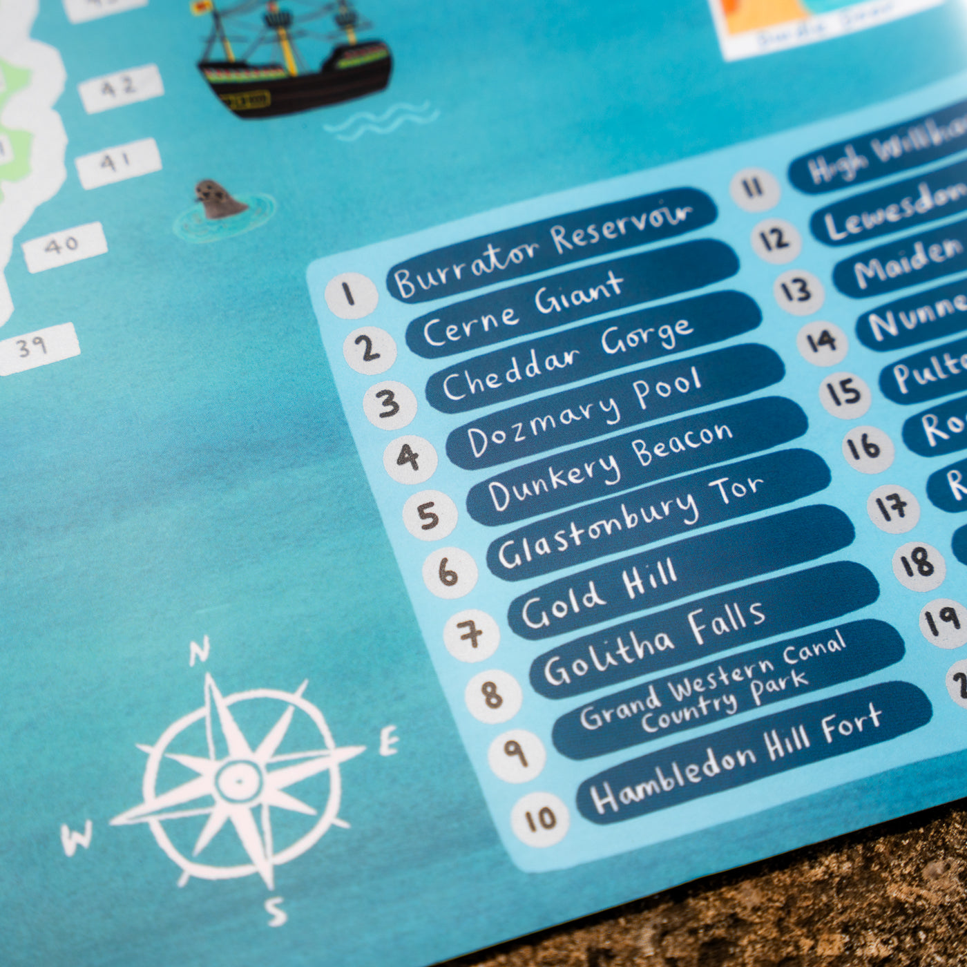 Scratch-Off Coast Path Map Poster