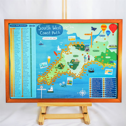 Scratch-Off Coast Path Map Poster